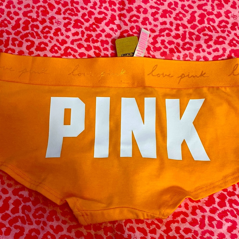PINK Boyshort Shorties LOGO Yellow Gold XL NWT